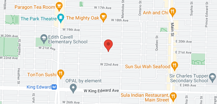 map of 165 W 21ST AVENUE